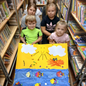 Wakacyjne spotkanie  z dziećmi w Filii Bibliotecznej w Prostyni
