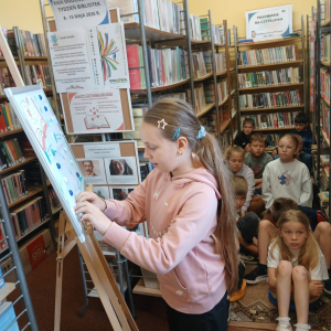 XXIII Ogólnopolski Tydzień Bibliotek- spotkanie uczniów ze Szkoły Podstawowej z Kiełczewa w Filii Bibliotecznej w Prostyni