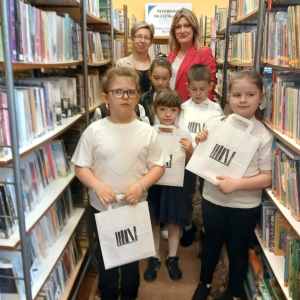 XXIII Ogólnopolski Tydzień Bibliotek- spotkanie uczniów ze Szkoły Podstawowej z Kiełczewa w Filii Bibliotecznej w Prostyni